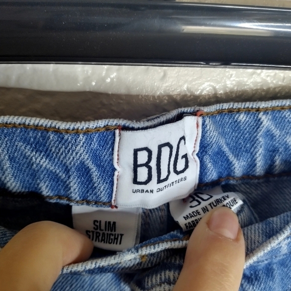 NWT Urban outfitters BDG High-Waisted Slim Straight Jean Ripped Light Wash sz 30 - Picture 6 of 10